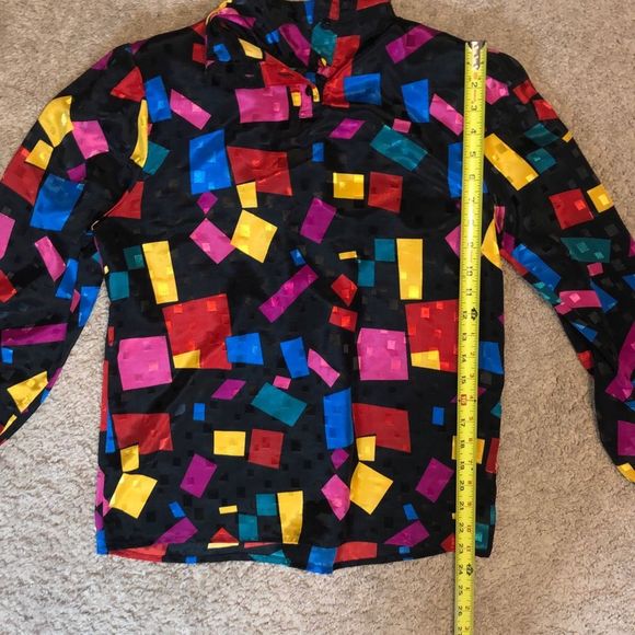 Laura & Jayne Collection Multicolor Colorblock High Neck Blouse, Size 8 - Picture 3 of 9